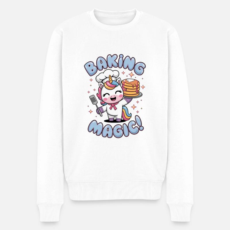 Back-Magie! - Männer Premium Bio Pullover - Weiß