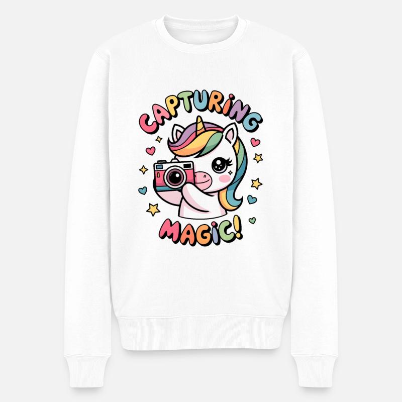 Magie einfangen! - Männer Premium Bio Pullover - Weiß