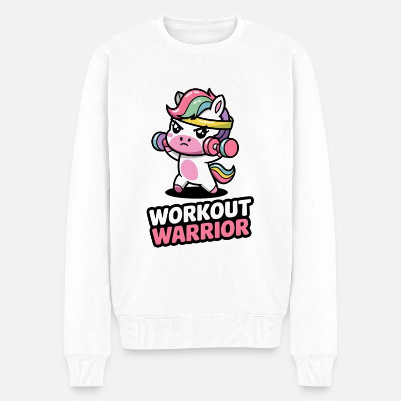 Workout Krieger - Männer Premium Bio Pullover - Weiß