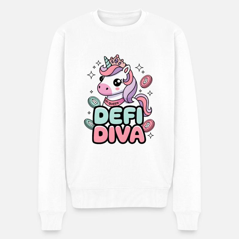 Defi Diva - Männer Premium Bio Pullover - Weiß