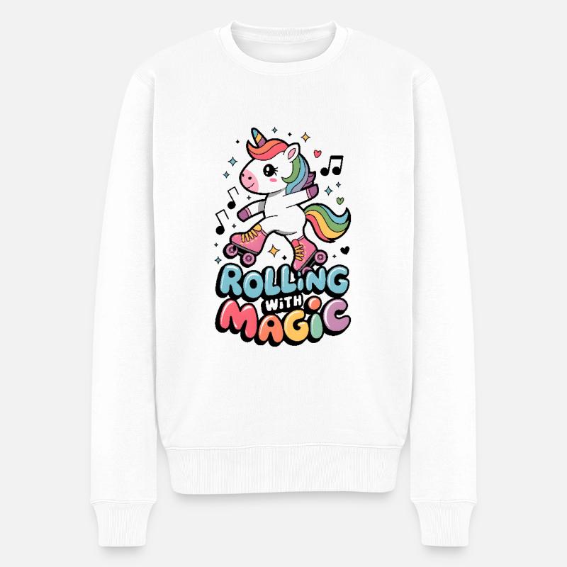 Rouler avec magie - Pull Premium bio Homme - blanc