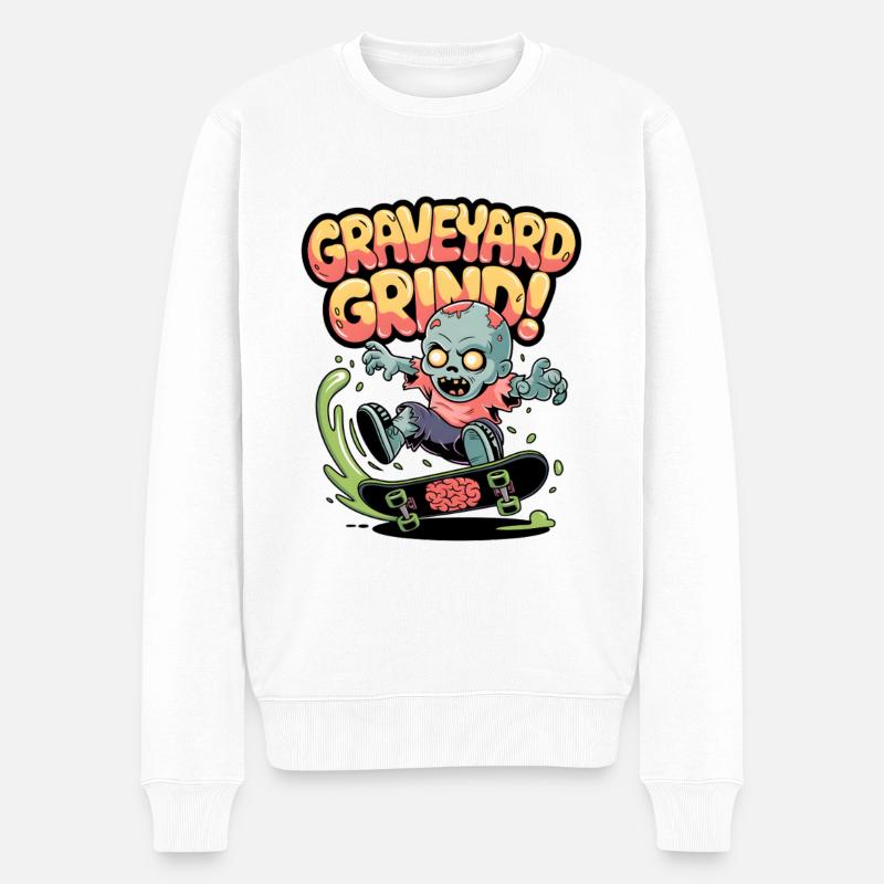 Friedhofs-Grind! - Männer Premium Bio Pullover - Weiß