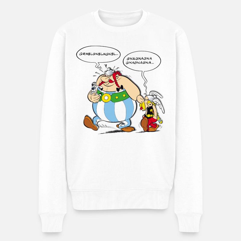 Asterix & Obelix boudeur - Pull Premium bio Homme - blanc