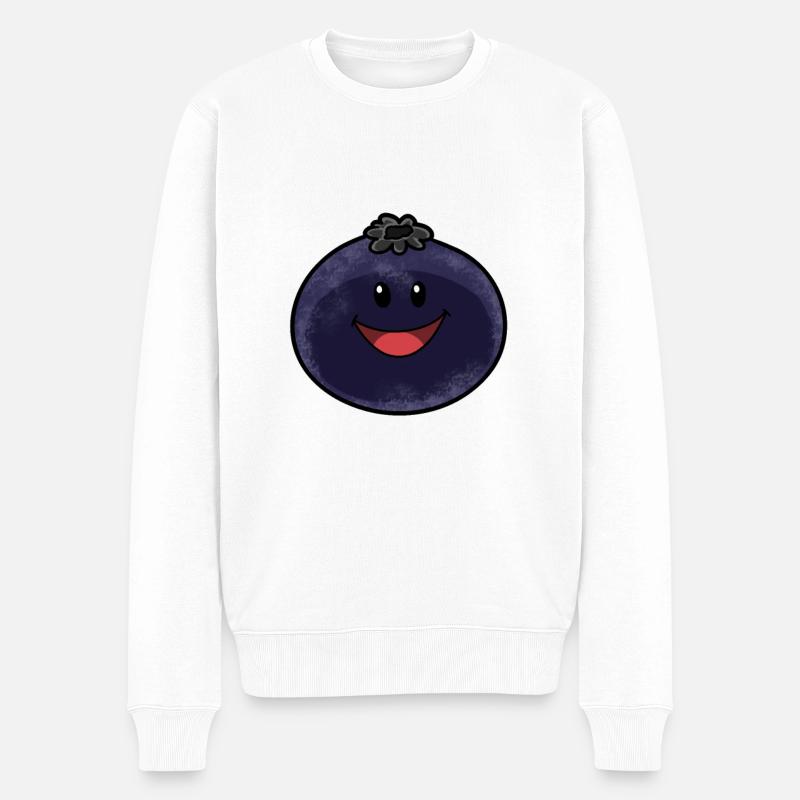 Blaubeere Blaubeeren Vegan Vegetarisch Beere Obst - Männer Premium Bio Pullover - Weiß