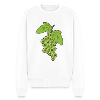 Weintrauben Trauben Rebe Weinrebe Traube Obst - Männer Premium Bio Pullover - Weiß - Vorne - Thijin (182cm)