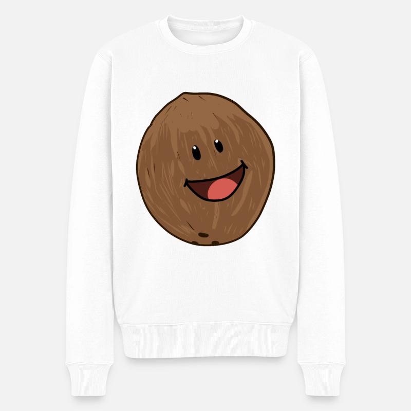 Coconut Coconut Nuts Nut Coconuts - Men's Premium Organic Jumper - white