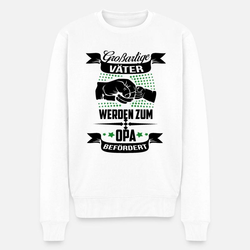 Ich Werde Opa Großvater Papa Beförderung Opa Vater - Männer Premium Bio Pullover - Weiß