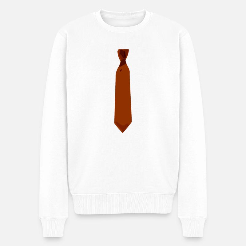 Krawatte Krawate - Männer Premium Bio Pullover - Weiß