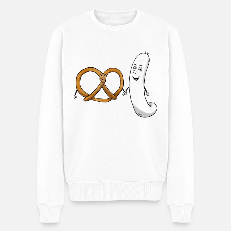Bretzel Weisswurst Bretzel Cuisine bavaroise - Pull Premium bio Homme - blanc