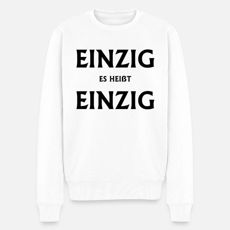 einzig einzigst sprache Lehrer - Männer Premium Bio Pullover - Weiß