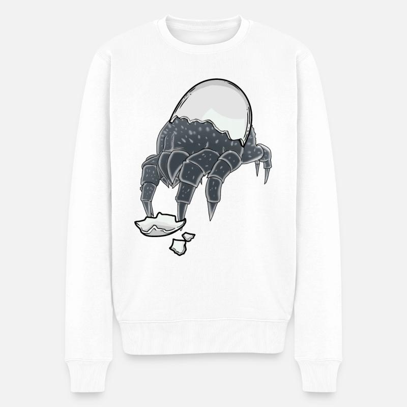 Milbe Ungeziefer Schädling Eierschale Fantasy Ei - Männer Premium Bio Pullover - Weiß