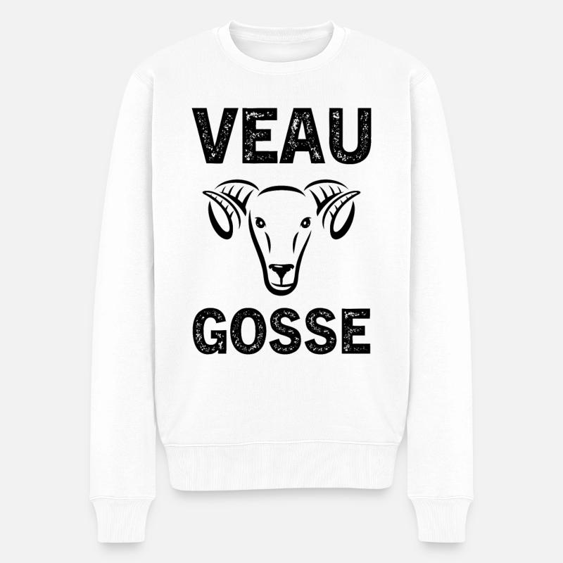 veau gosse - Pull Premium bio Homme - blanc