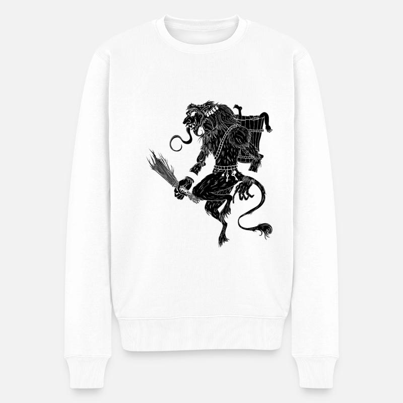 Gruß vom Krampus Lustiges Weihnachten Geschenk - Männer Premium Bio Pullover - Weiß