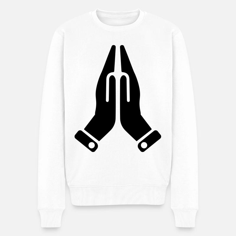 Symbole des mains - Pull Premium bio Homme - blanc