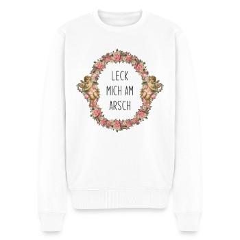 Leck mich am Arsch - Männer Premium Bio Pullover - Weiß - Vorne - Thijin (182cm)