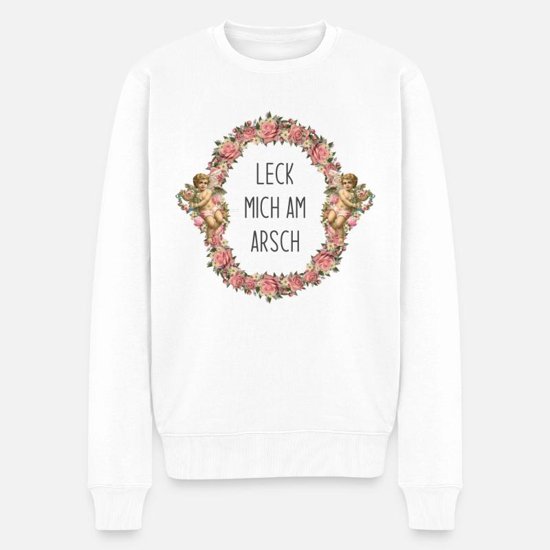 Leck mich am Arsch - Männer Premium Bio Pullover - Weiß