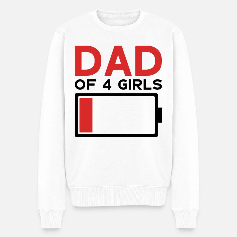 PAPA DE 4 FILLES - Pull Premium bio Homme - blanc