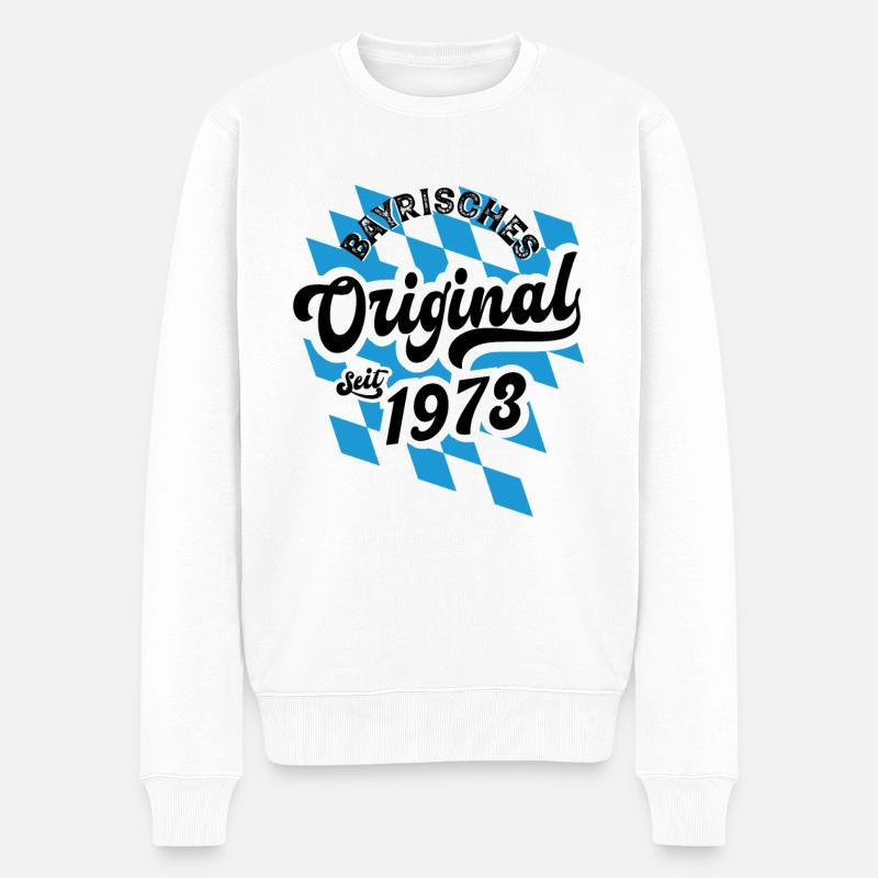 1973 Bayrisches Original Geburtstag - Männer Premium Bio Pullover - Weiß