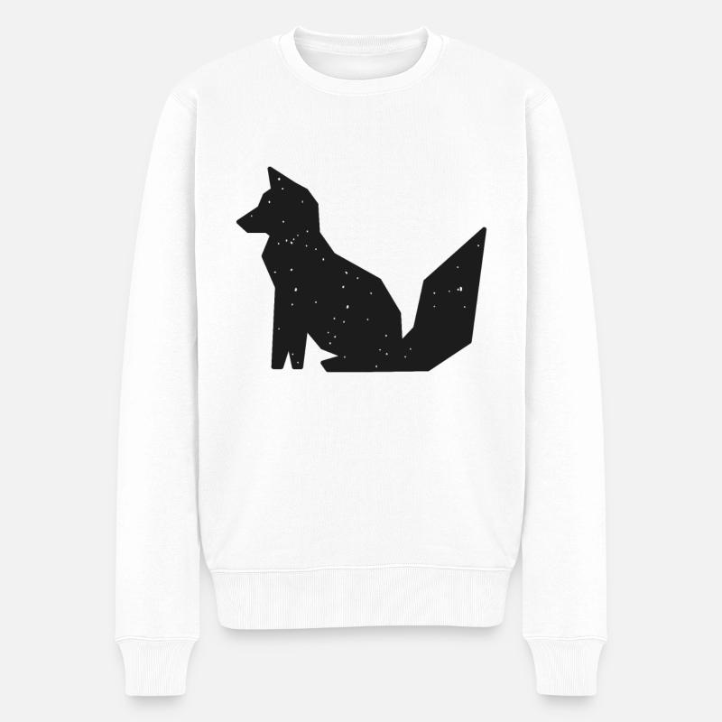 Moderne géométrique renard sauvage - Pull Premium bio Homme - blanc