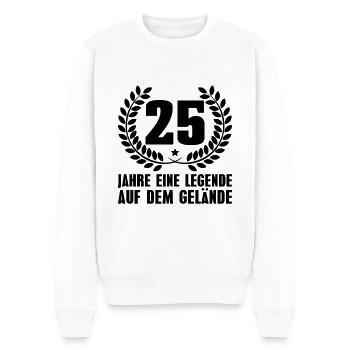 25 Jahre im Dienst 25. Dienstjubiläum Geschenk - Männer Premium Bio Pullover - Weiß - Vorne - Thijin (182cm)