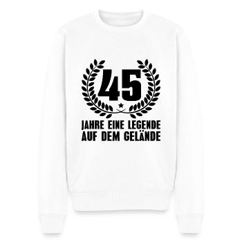 45 Jahre im Dienst 45. Dienstjubiläum Geschenk - Männer Premium Bio Pullover - Weiß - Vorne - Thijin (182cm)