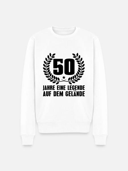 50 Jahre im Dienst 50. Dienstjubiläum Geschenk - Männer Premium Bio Pullover - Weiß