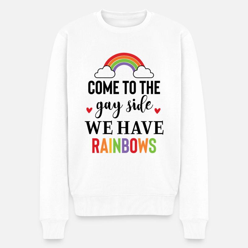 Come To The Gay Side We Have Rainbows - Männer Premium Bio Pullover - Weiß