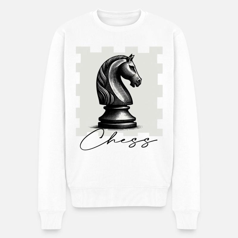 Échecs - Pull Premium bio Homme - blanc