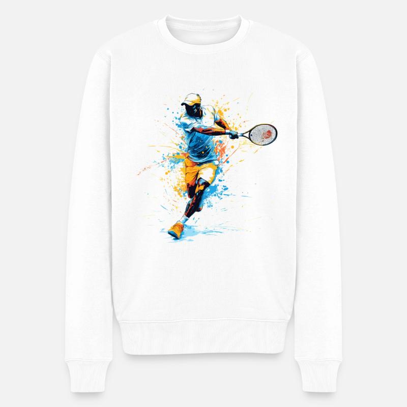 Joueur de tennis revers - Pull Premium bio Homme - blanc