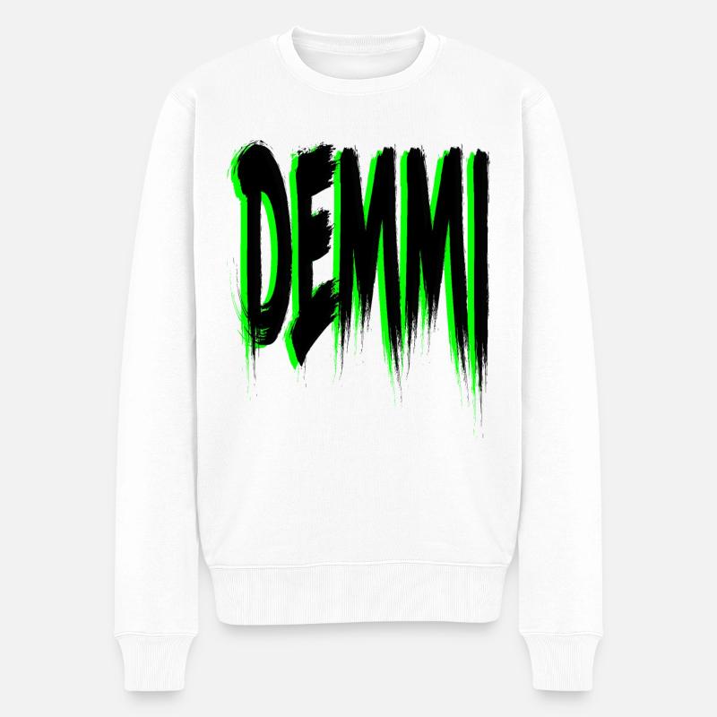 DEMMI - Männer Premium Bio Pullover - Weiß