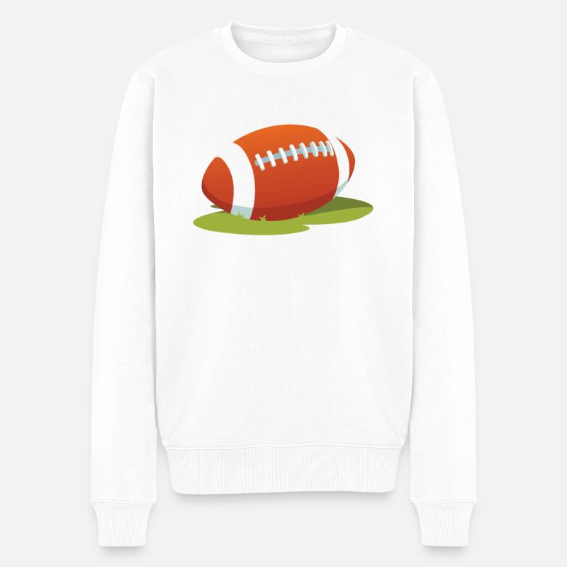 Ballon de rugby - Pull Premium bio Homme - blanc