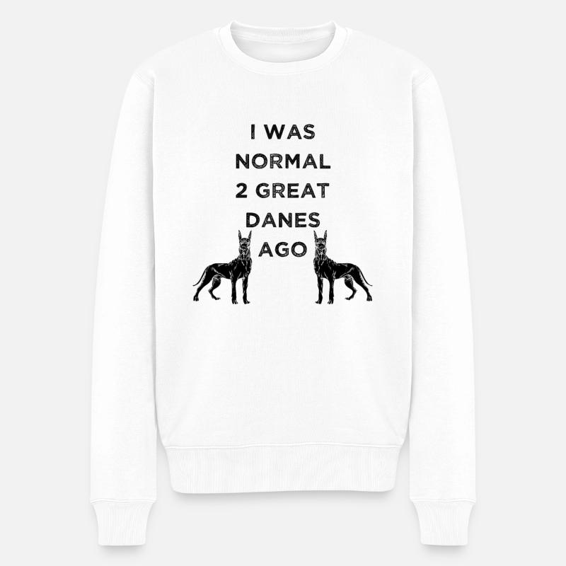 Hund Deutsche Dogge Geschenk - Männer Premium Bio Pullover - Weiß
