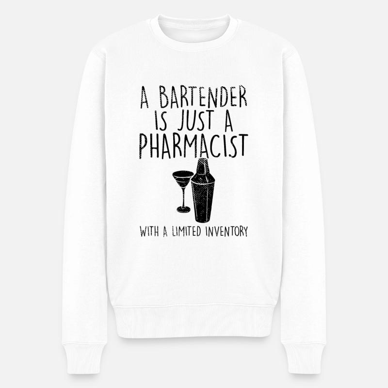 Barkeeper - Männer Premium Bio Pullover - Weiß
