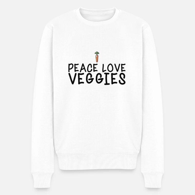 Vegan Veganer - Männer Premium Bio Pullover - Weiß