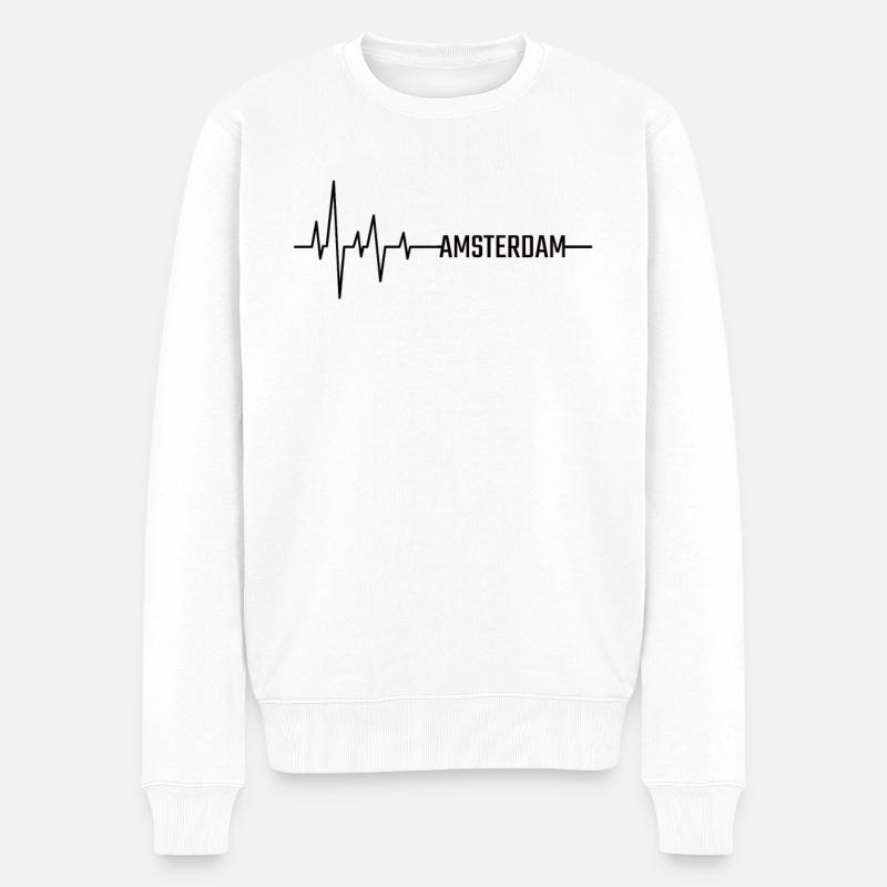 Amsterdam - Männer Premium Bio Pullover - Weiß