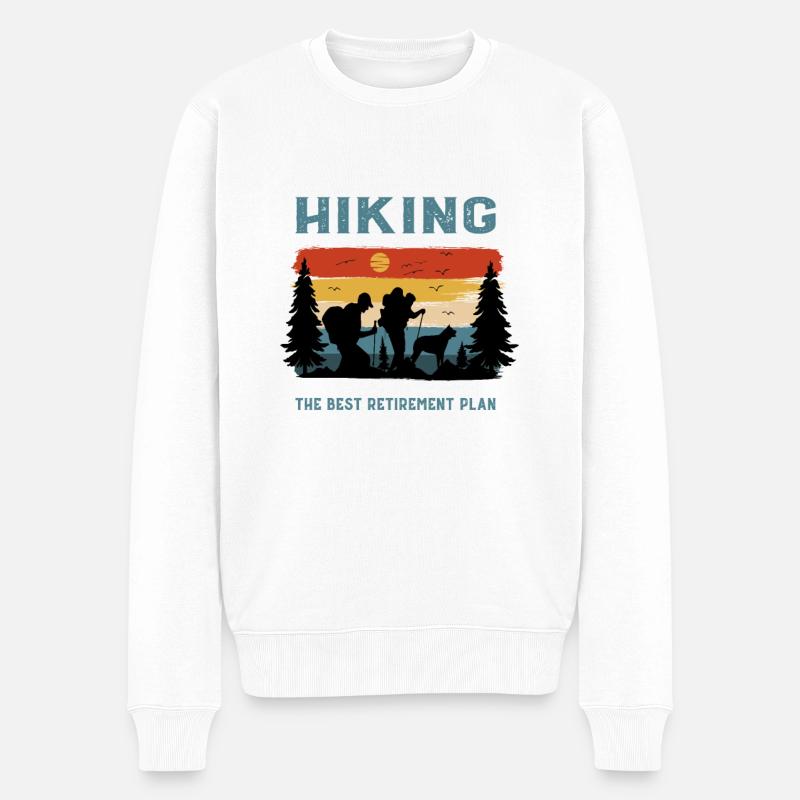 Wandern Rente Ruhestand - Männer Premium Bio Pullover - Weiß