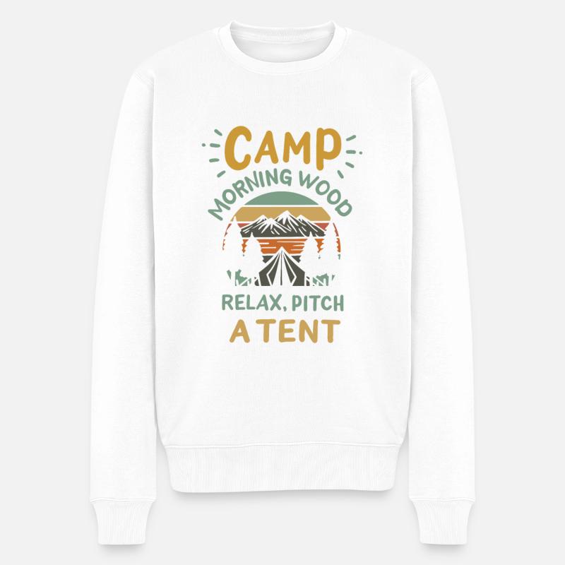 Camping Camp Matin Bois - Pull Premium bio Homme - blanc