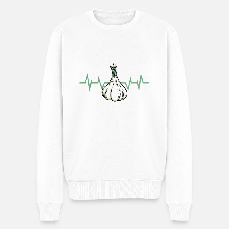 Plante d’ail - Pull Premium bio Homme - blanc