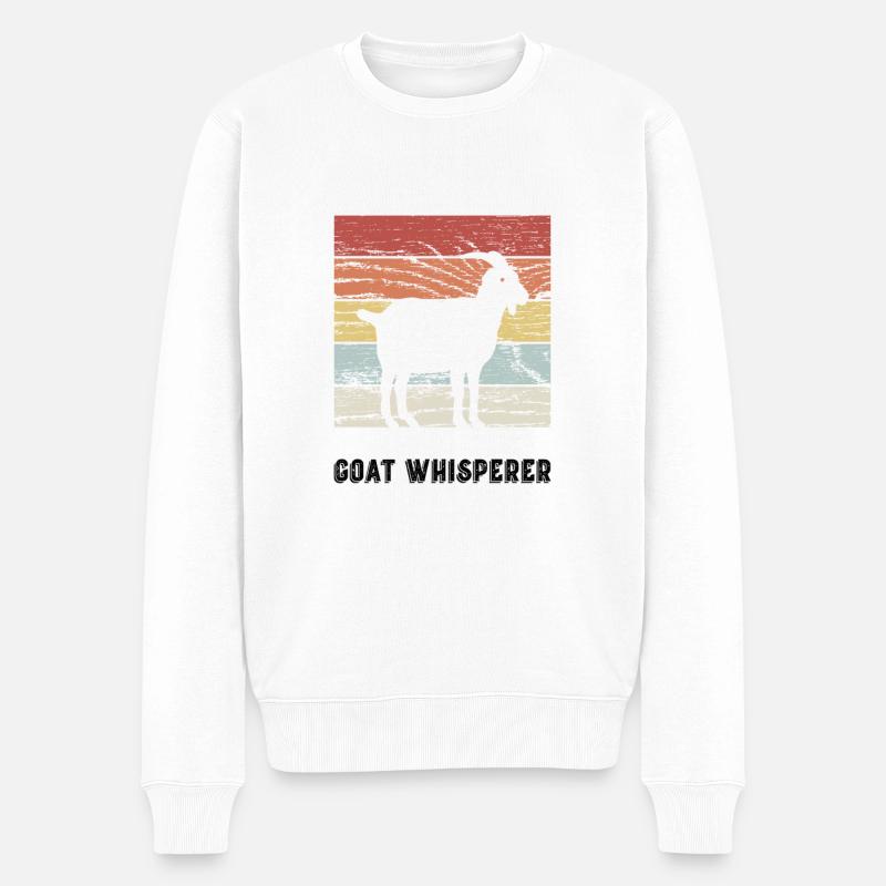 Ziege Ziegen Flüsterer - Männer Premium Bio Pullover - Weiß