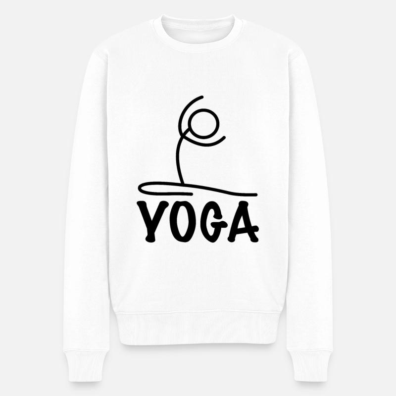 Yoga Posture - Pull Premium bio Homme - blanc