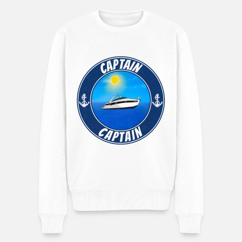 Capitaine Bateau - Pull Premium bio Homme - blanc
