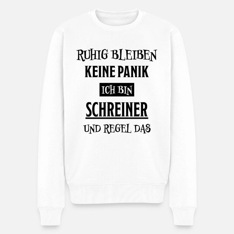Schreiner Witz Spruch Tischler Schreiner Geschenk - Männer Premium Bio Pullover - Weiß