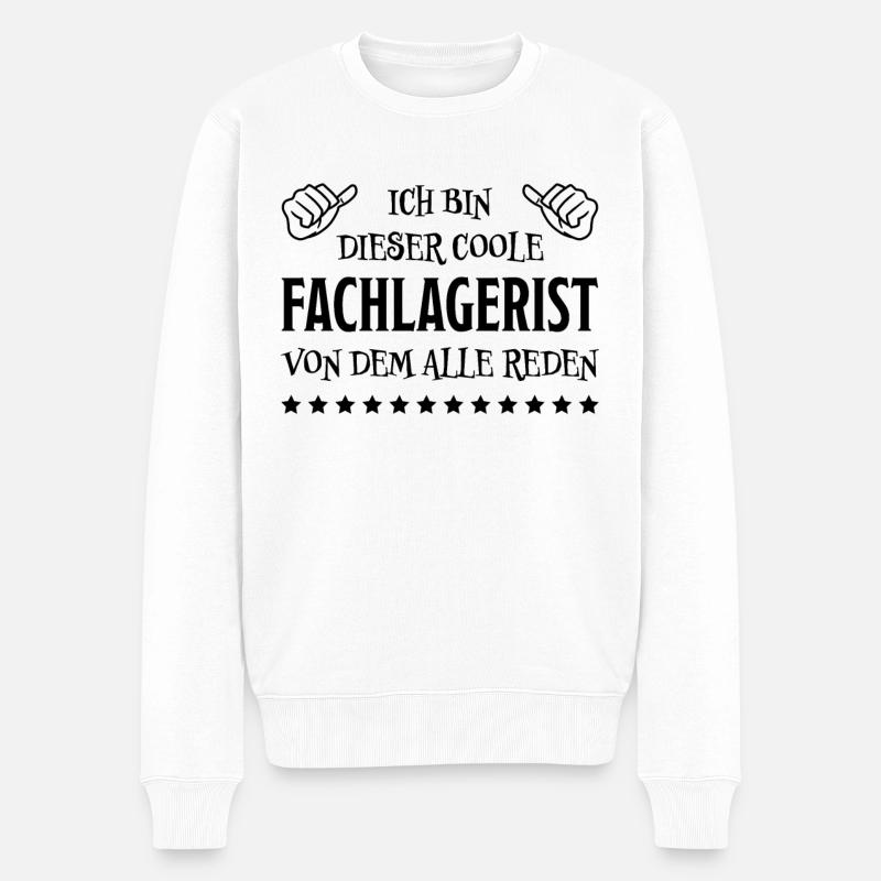Fachlagerist Stablerfahrer Beruf Lagerist Geschenk - Männer Premium Bio Pullover - Weiß