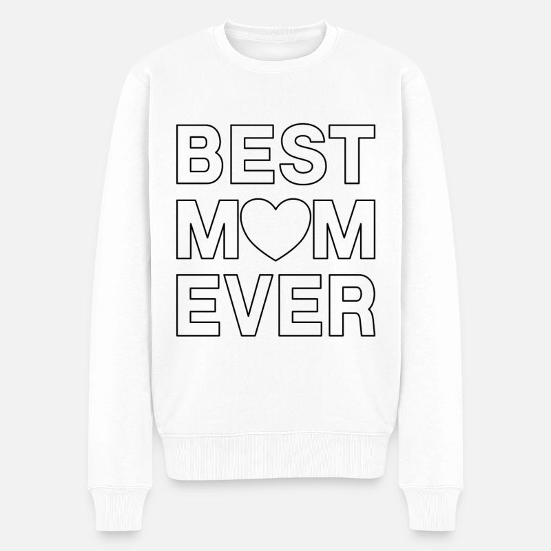 Best Mom Ever Herz Design zum Ausmalen - Männer Premium Bio Pullover - Weiß