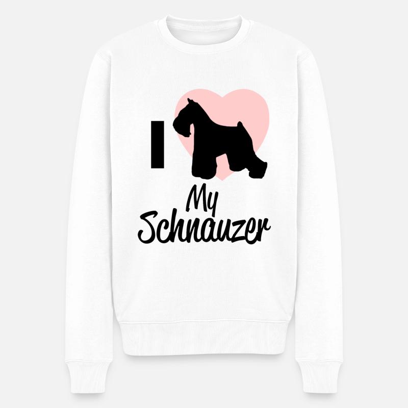 schnauzer - Männer Premium Bio Pullover - Weiß