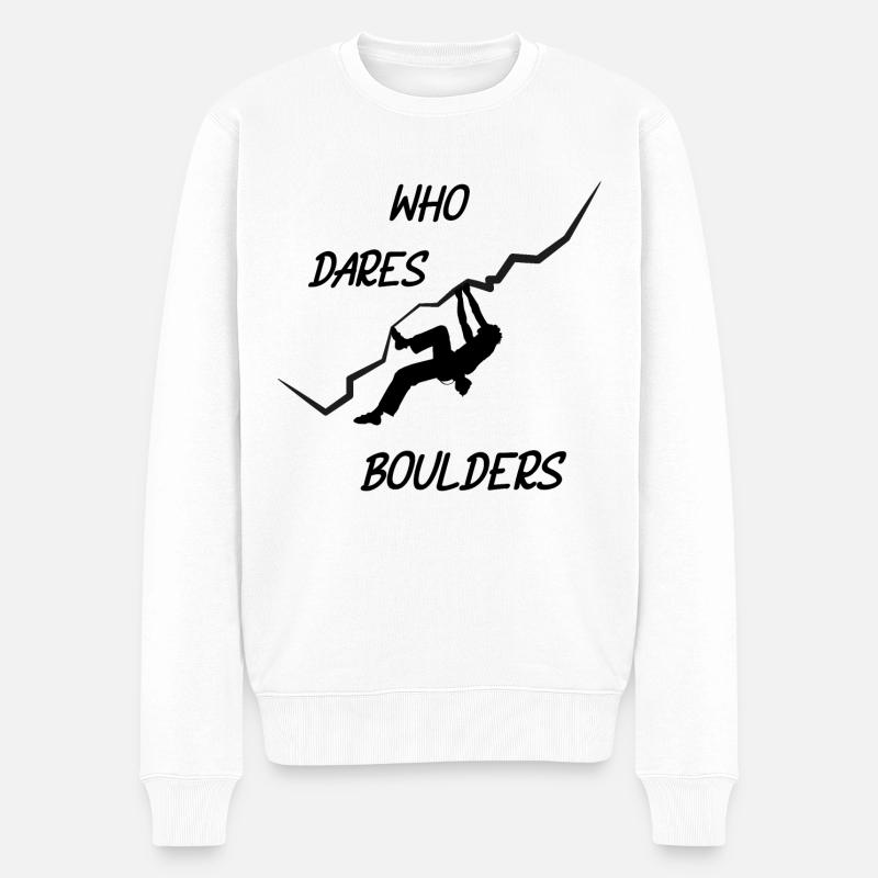 who dares, boulders - Männer Premium Bio Pullover - Weiß