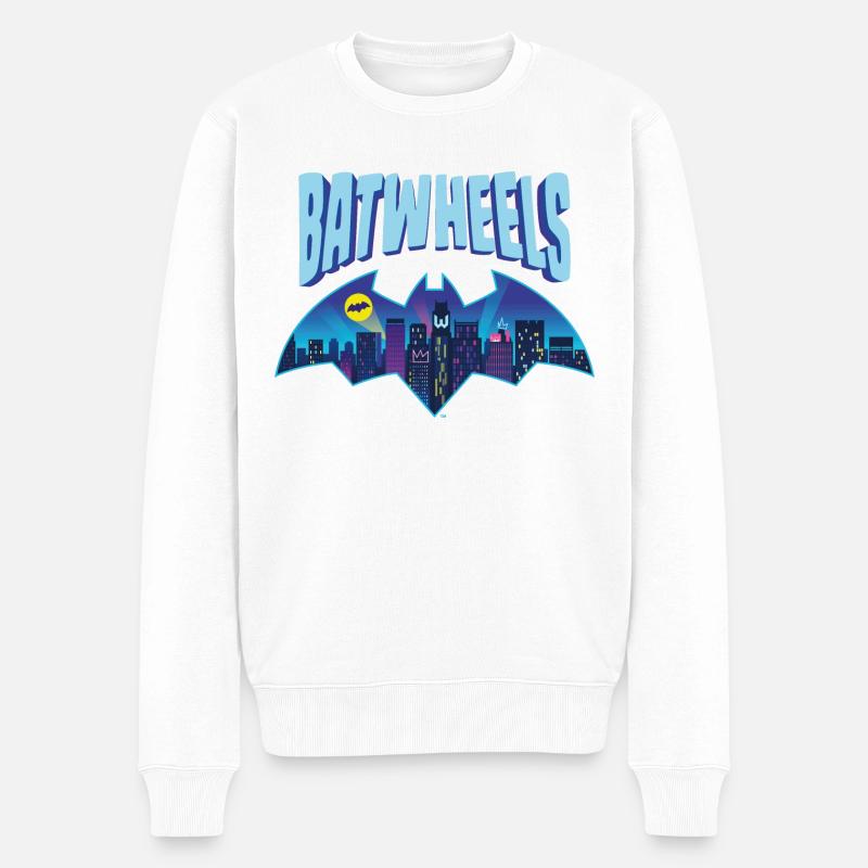 Batwheels Symbole Batman Avec L'Horizon De Gotham - Pull Premium bio Homme - blanc