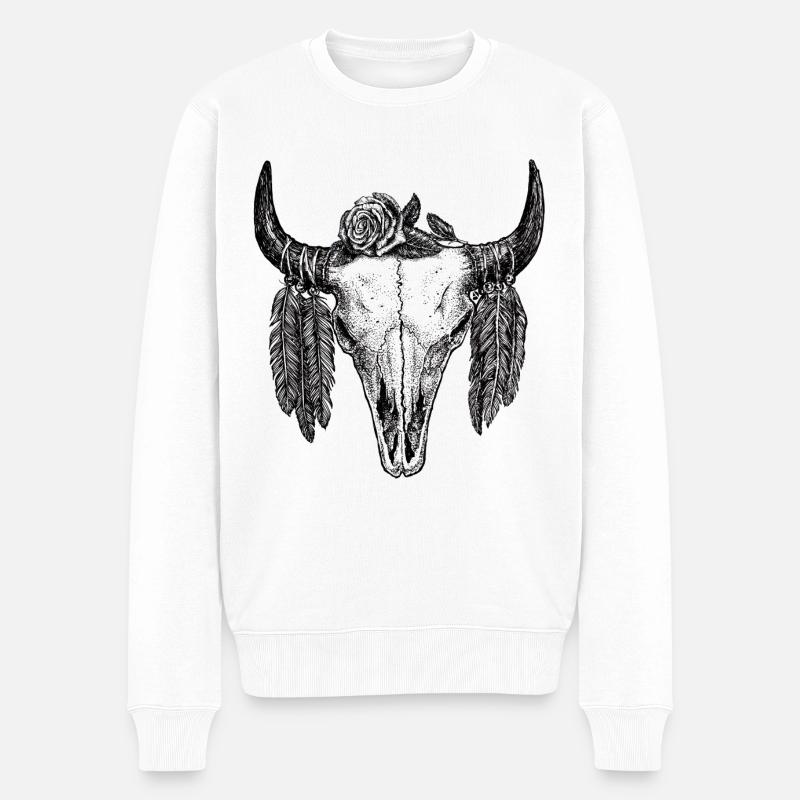 Skull Tattoo II - Pull Premium bio Homme - blanc