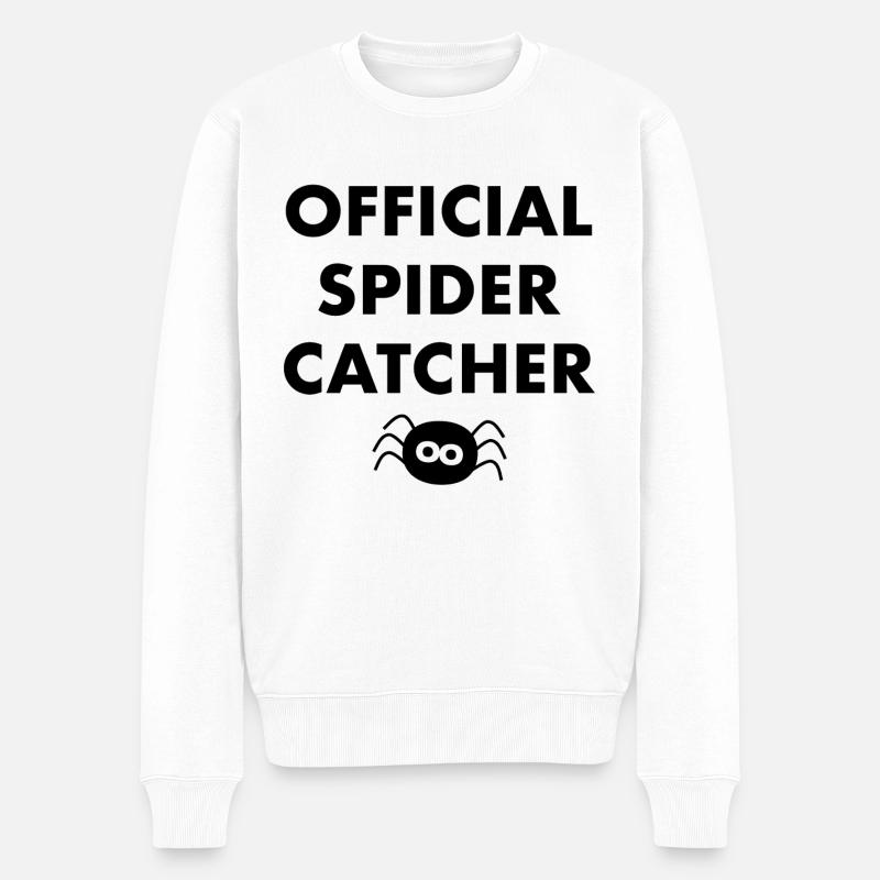 Offizieller Spinnenfänger - Männer Premium Bio Pullover - Weiß