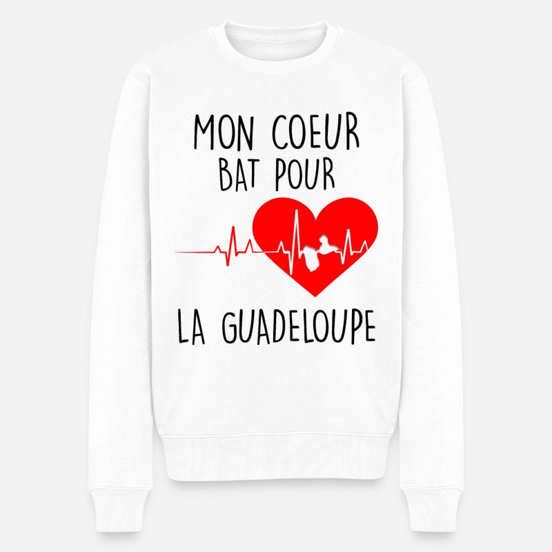 Guadeloupe De Mon Coeur - Pull Premium bio Homme - blanc